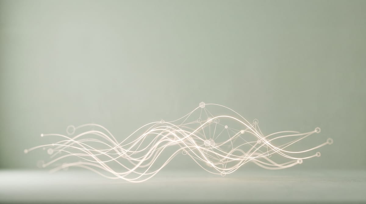 Abstract flowing network of light representing artificial intelligence
